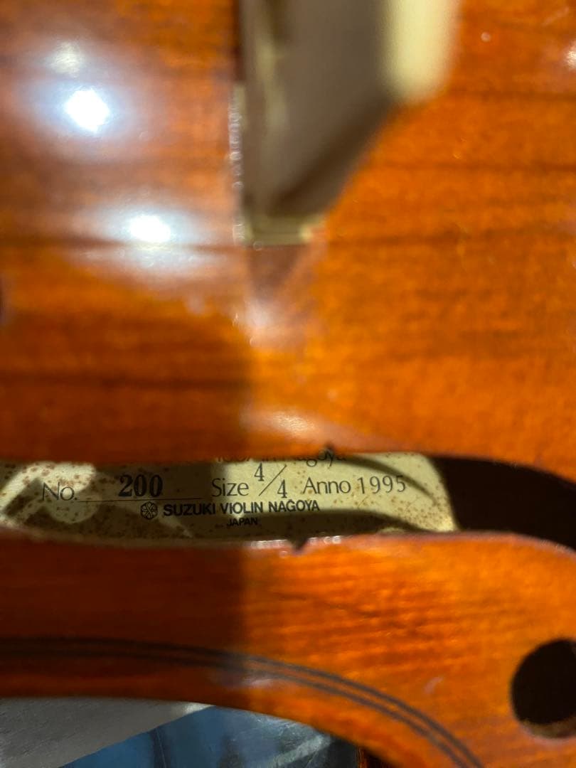 SUZUKI スズキNO.200 4/4 木製バイオリン本体 弓Kun肩当付入門