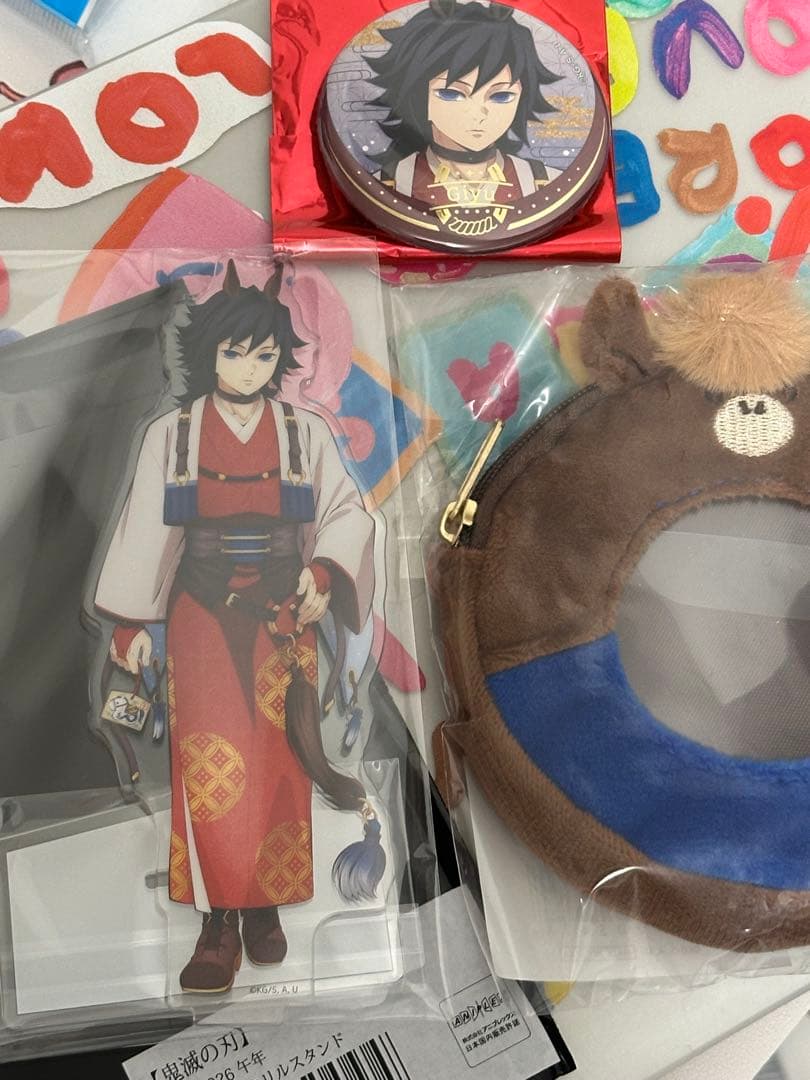 鬼滅の刃 午年 干支 アクリルスタンド缶バッジ ポーチ冨岡義勇