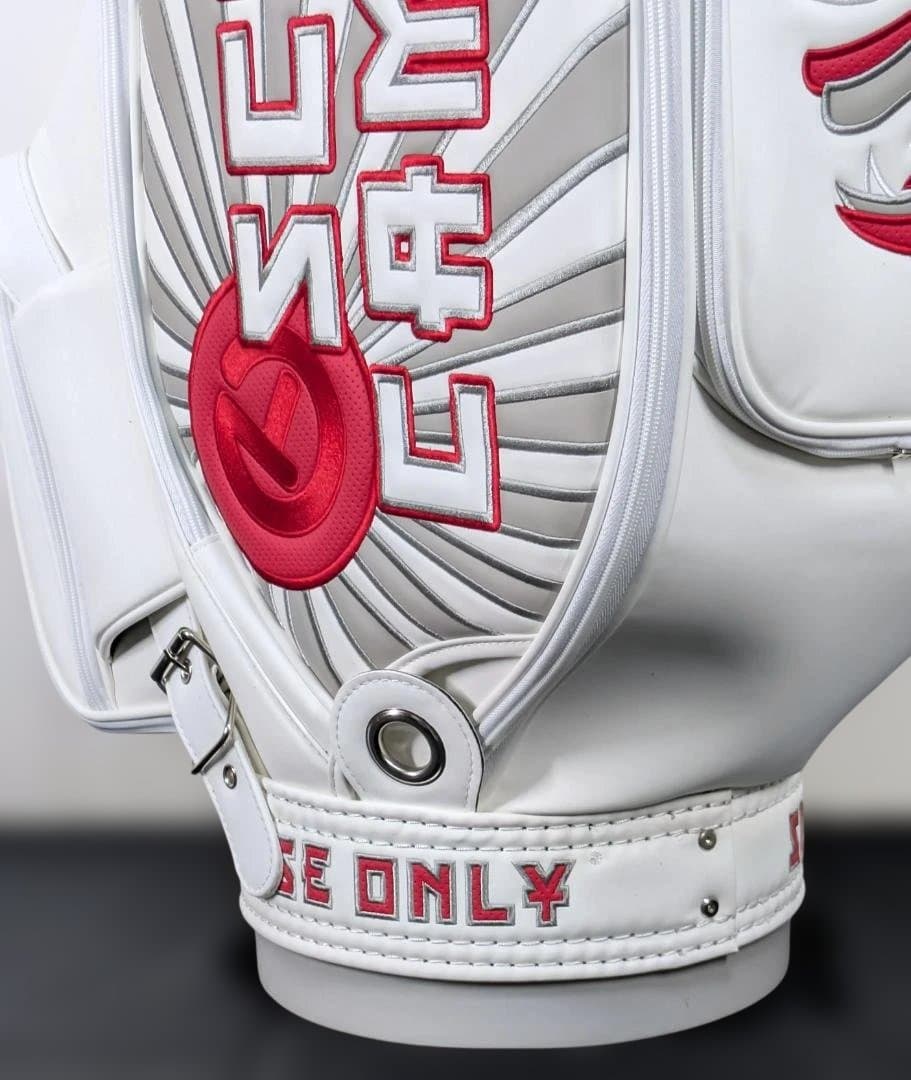 9.5型キャディバッグ　カート型　ホワイト　KABUKI　シングルストラップ