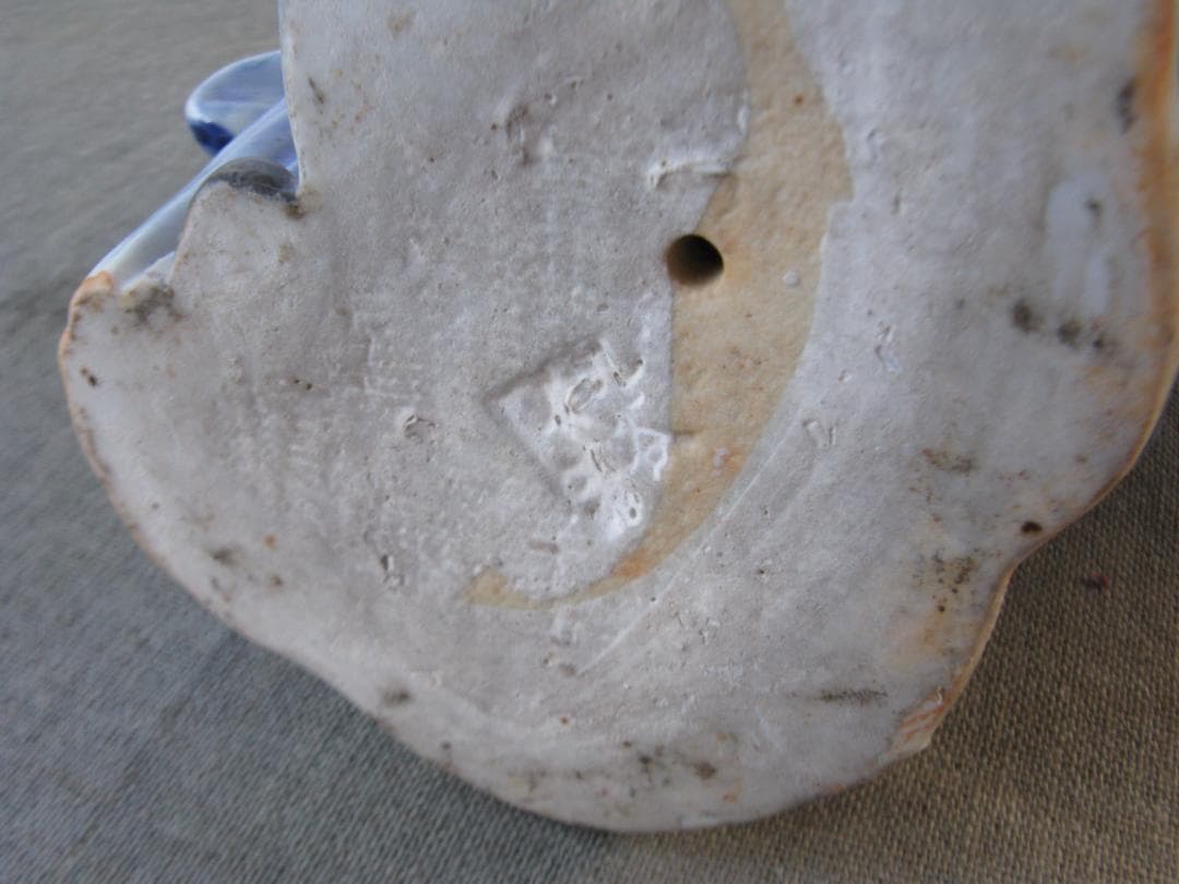 ☆　九谷焼　染付　陶磁器人形　縁起物　昭和レトロ　レア　☆