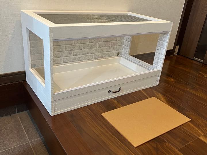 送料込　ハリネズミ　ハムスター　木製ケージ　引き出し付　小動物　カスタムベースに