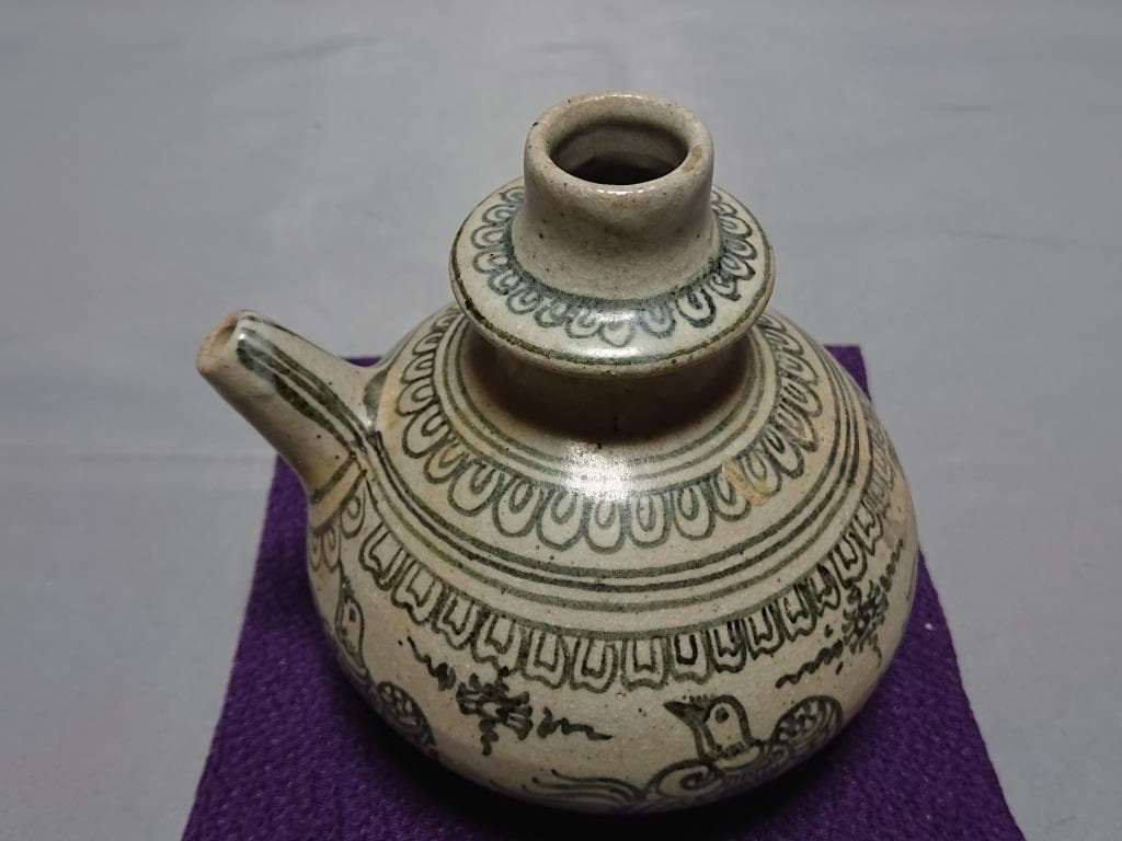 コレクター収集　タイ　スワンカローク　鉄絵 五鳥図　水注　15～16世紀