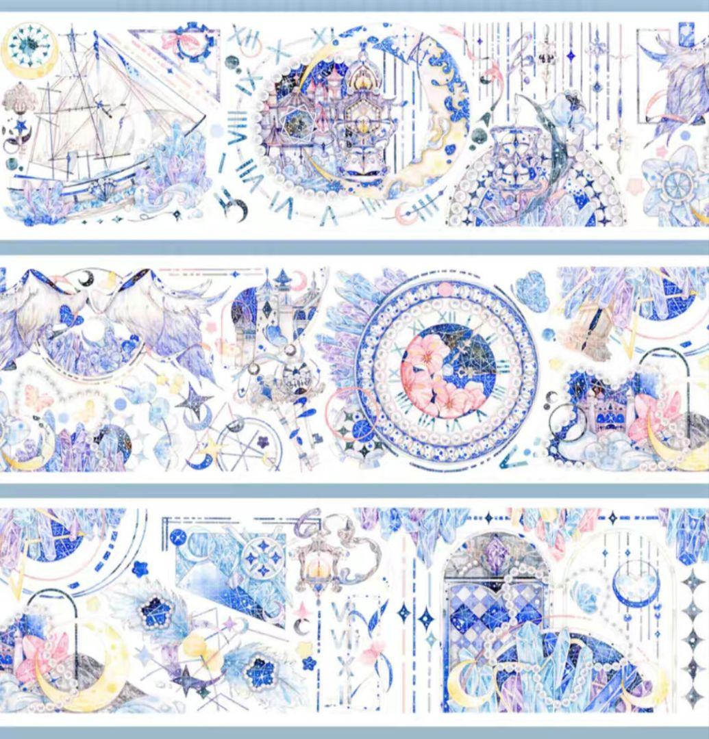 巻売 501★ 海外 マスキングテープ マステ PET 装飾 星 月 虹光