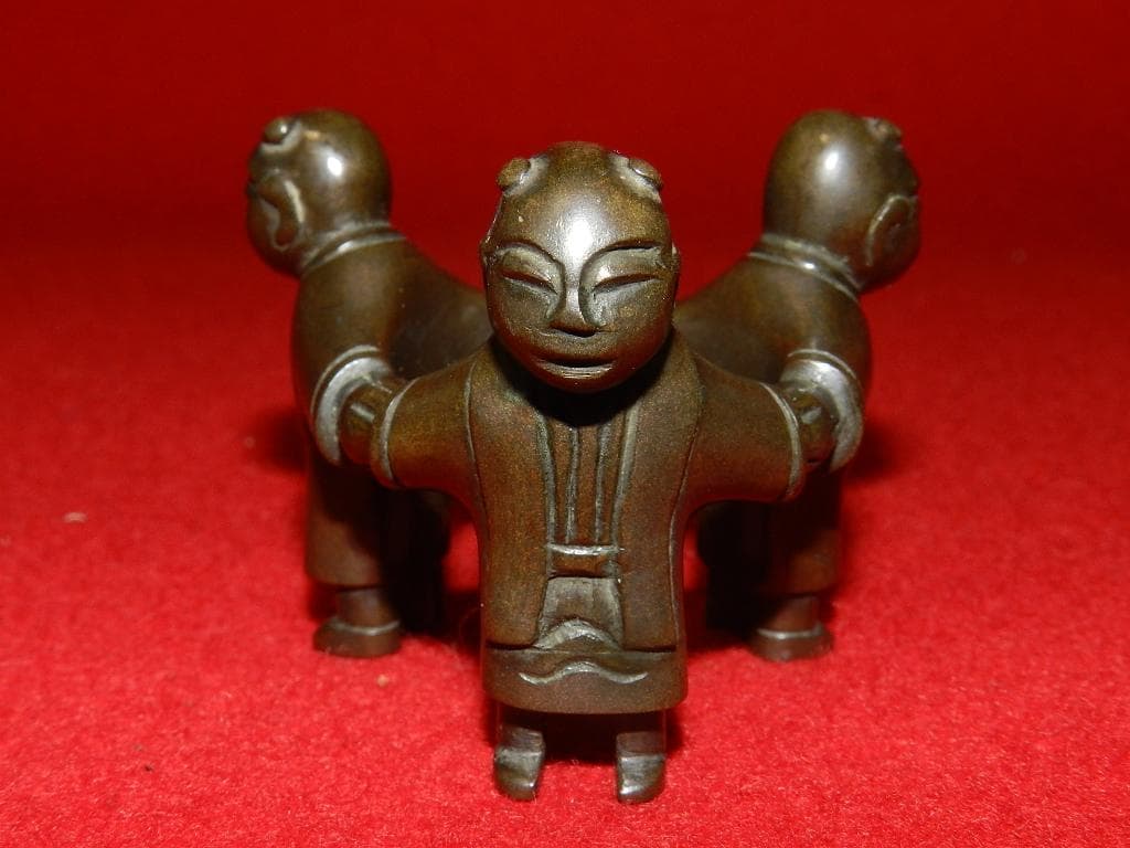 ME5 千家上職人 中川浄益 共箱 蓋置 ２点 金物師 お安くいたしました！￼