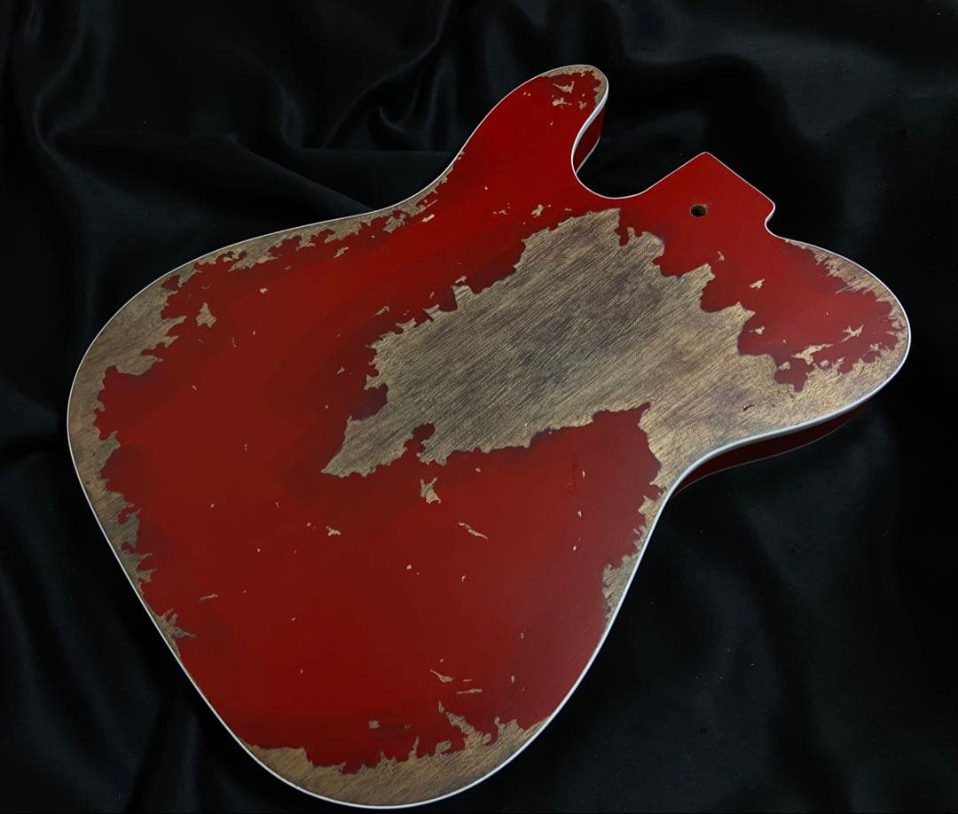 テレキャスターNo71エイジドレリック　ダブルバインディングフェスタレッドボディ