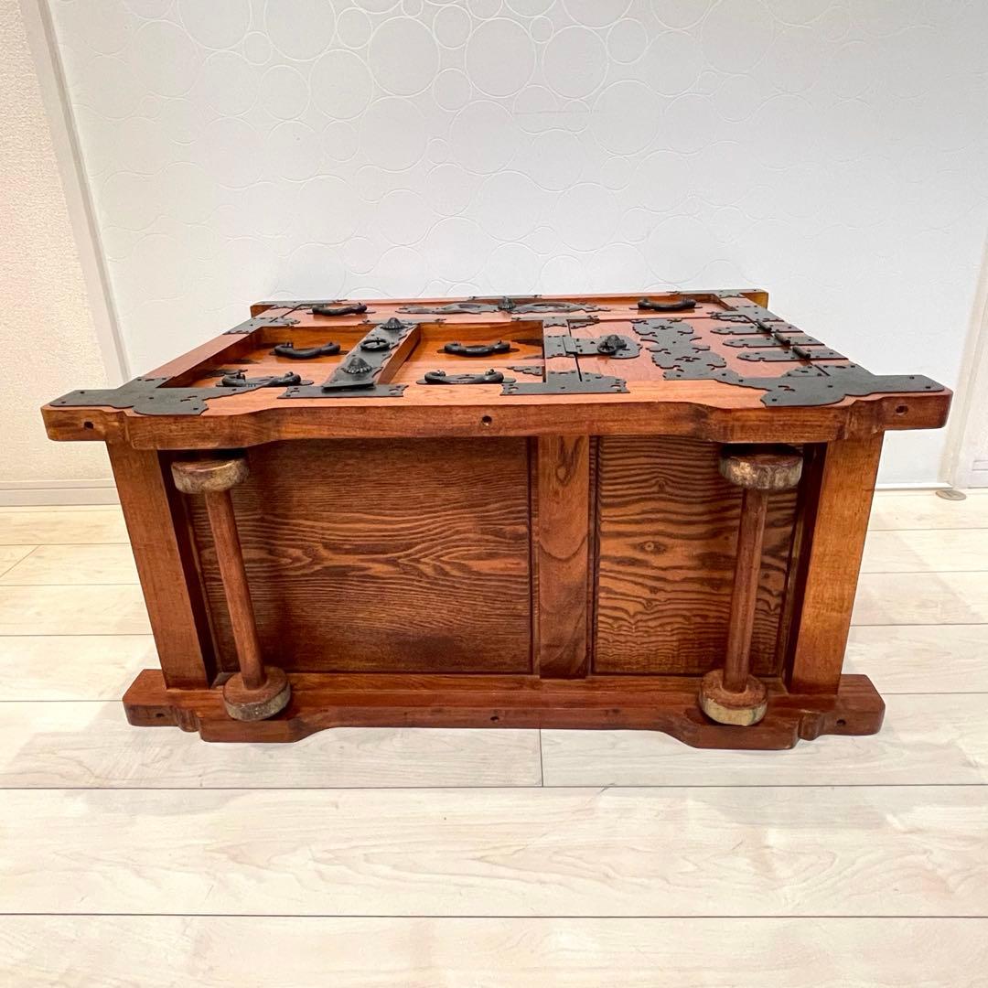 【美品】時代箪笥 車箪笥 和箪笥 龍金具 無垢材 民芸家具 レトロ アンティーク