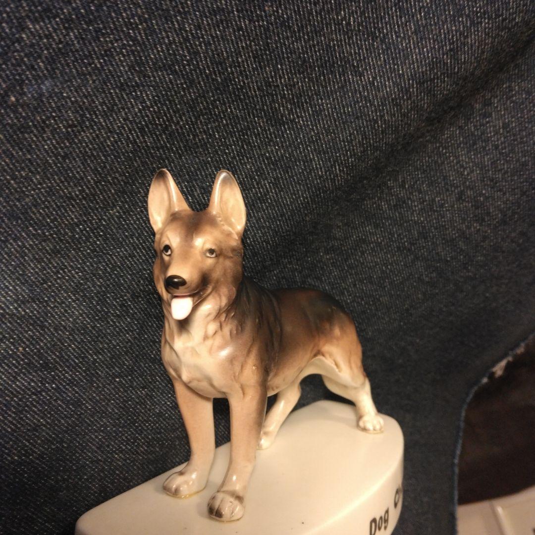昭和レトLoo Ker シェパード　置物　Dog chain イヌ　ノベルティ