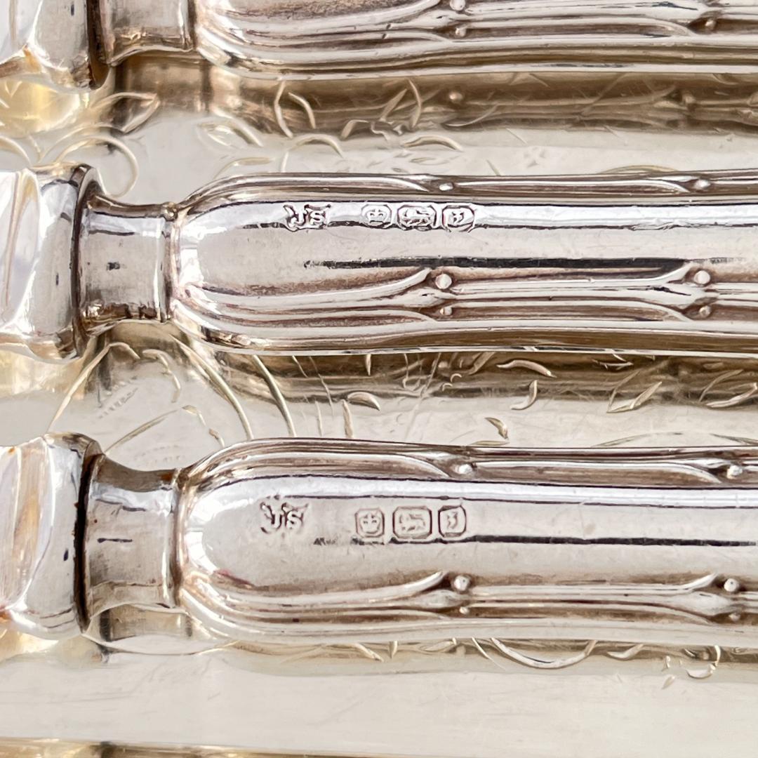 【John Sanderson】 【純銀ハンドル】ローズのティーナイフ 薔薇