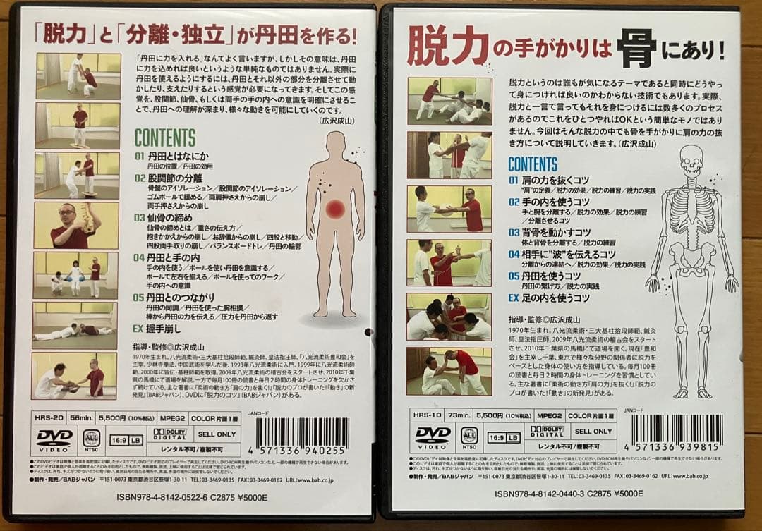【DVD】脱力のコツ×1、丹田のコツ×1 (広沢成山)