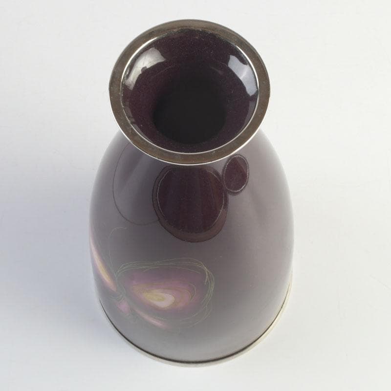 七宝焼　田村七宝工芸　蝶文瓶　花瓶　箱付　V　9893A