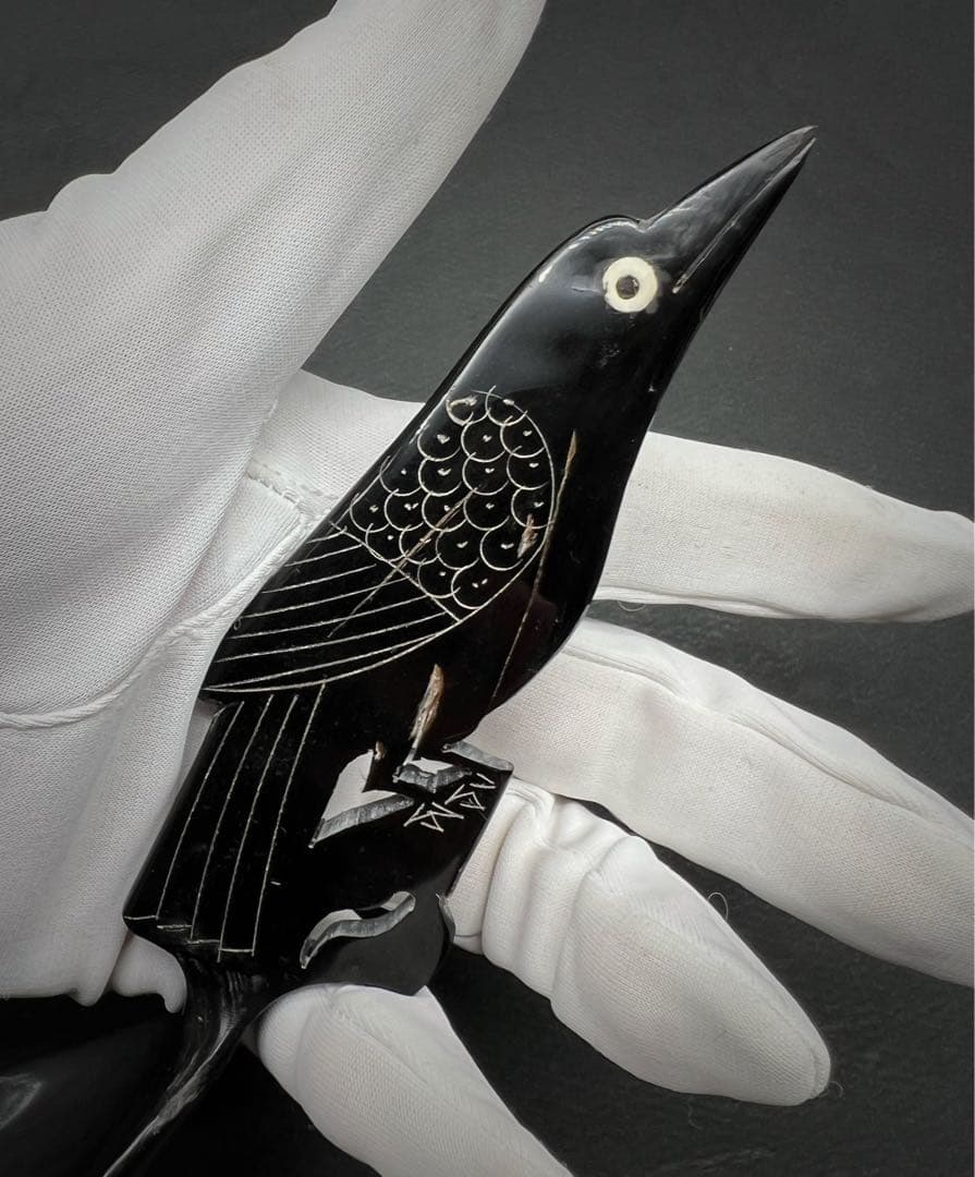 鳥紋樣 Spoon スプーン べっ甲 本鼈甲 スプーン 古道具