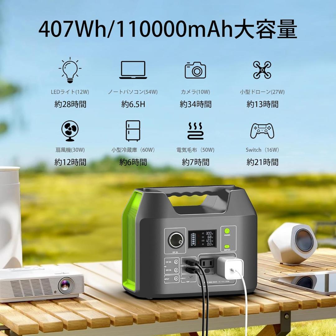 【新品未開封】Powkey ポータブル電源 407Wh/110000mAH