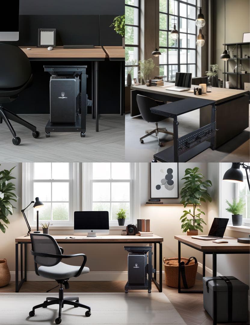 パソコンスタンド 黒 パソコンラック ゲーミングPCラック キャスター付2774