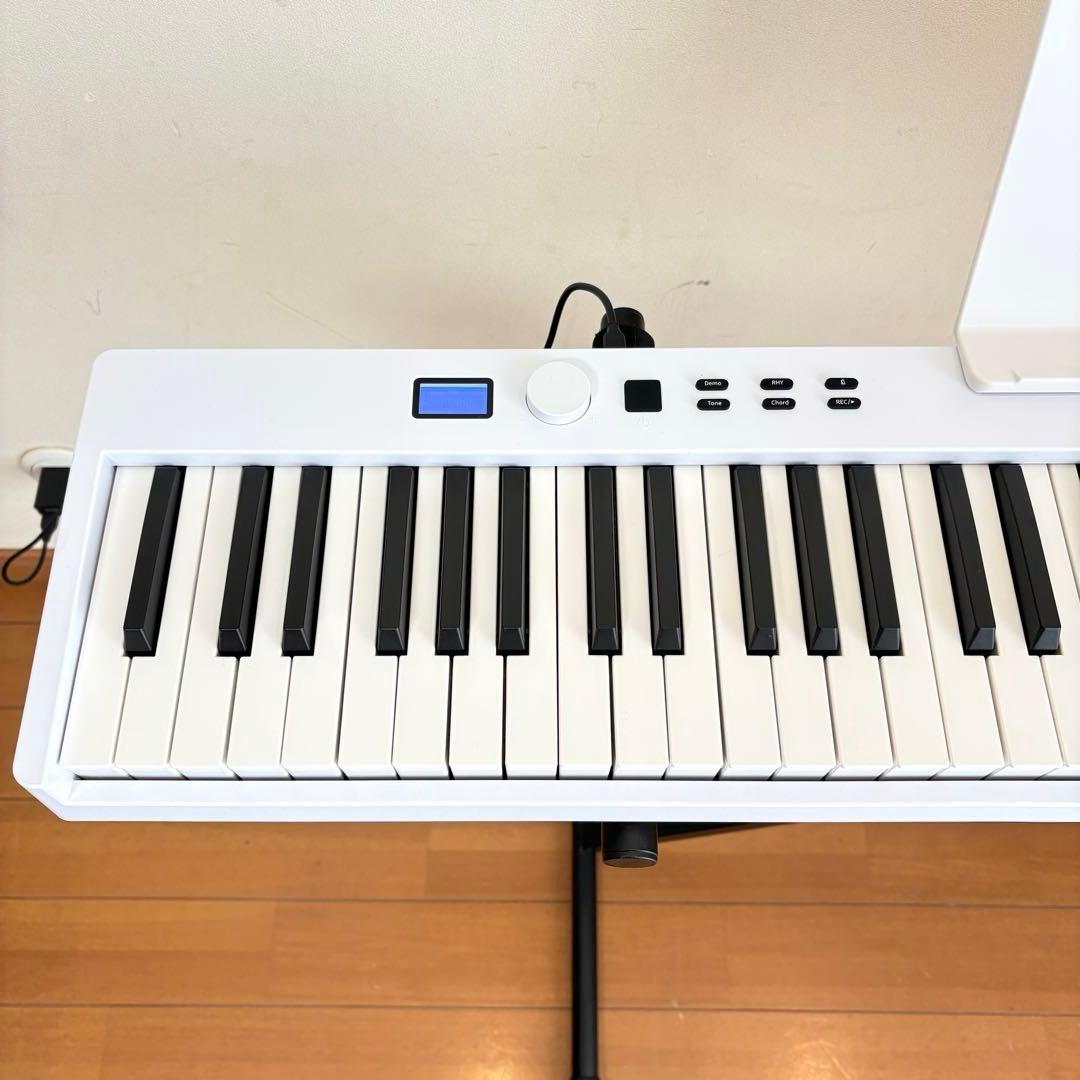 【美品・スタンド/椅子付属】折りたたみ式 充電式 88鍵盤 電子ピアノ