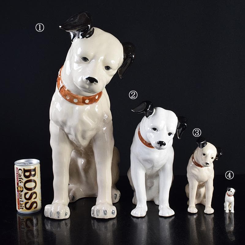 アンティーク　陶器製　ビクター犬　ニッパー君　大中小11点　M　R7698B
