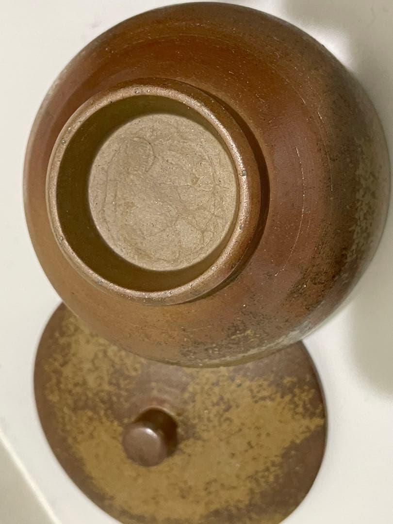 備前焼　火襷　大ぶり蓋付茶器　五客