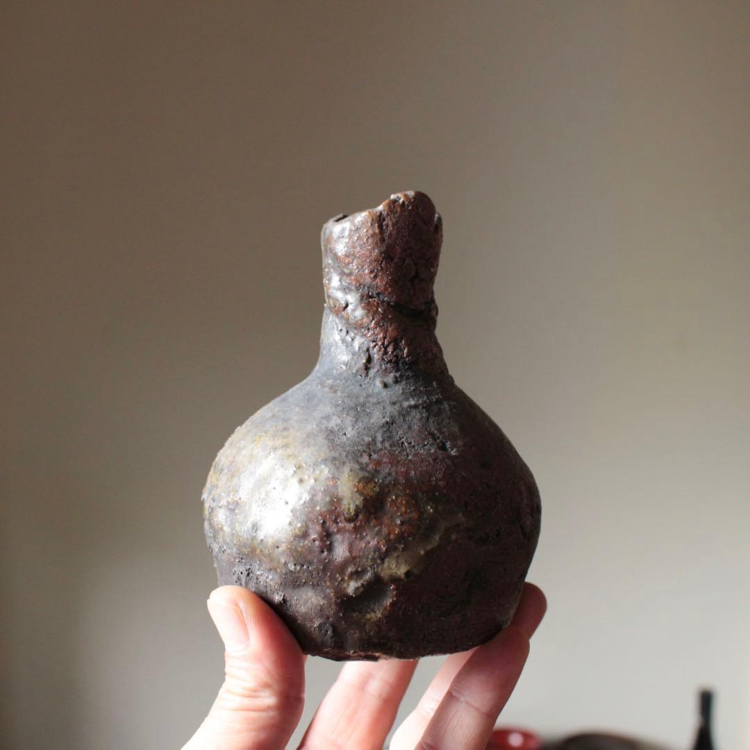 信楽 徳利 大正3年生まれ 小川仁斎 古道具 アンティーク 信楽焼 花入