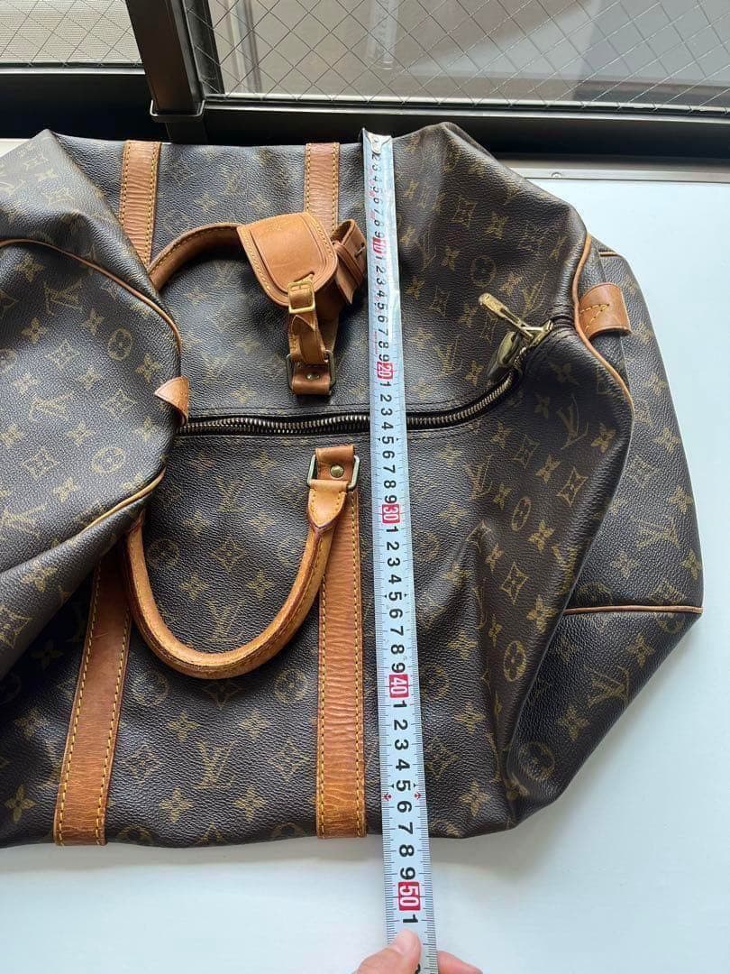 ルイヴィトン　旅行カバン　ボストンバック　キーポル　モノグラム　レトロ　総柄