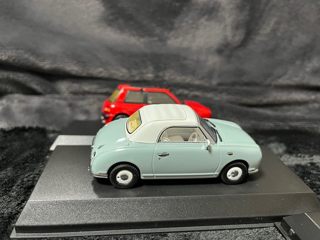 箱有　4台　京商　日産　PAO パオ　オリーブ　オレンジ　フィガロ　Be-1