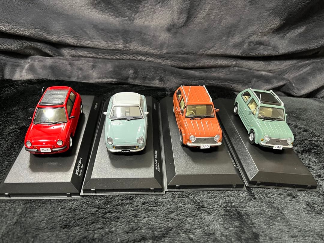 箱有　4台　京商　日産　PAO パオ　オリーブ　オレンジ　フィガロ　Be-1