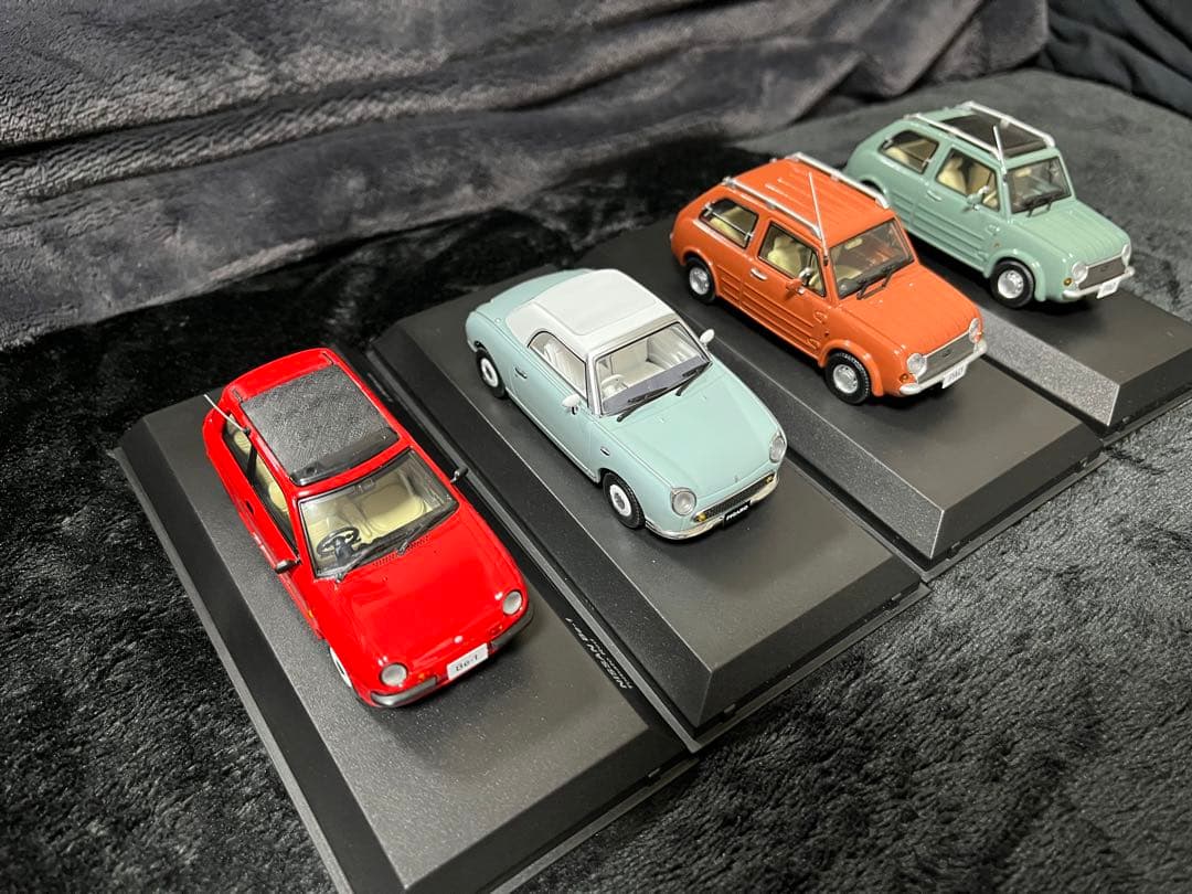 箱有　4台　京商　日産　PAO パオ　オリーブ　オレンジ　フィガロ　Be-1