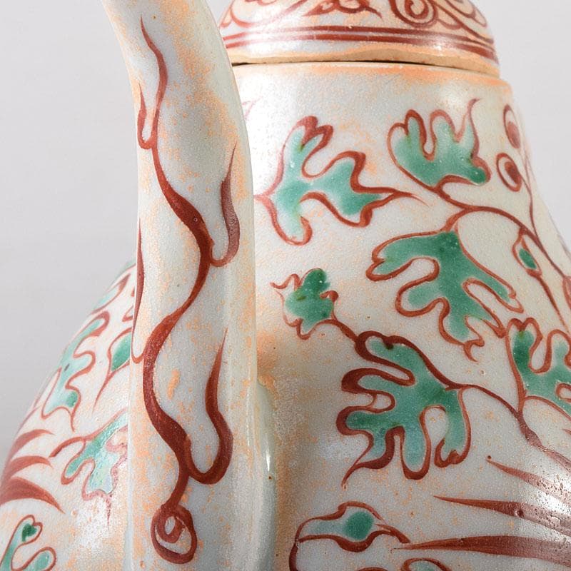 中国　呉須赤絵　花鳥文　執壷　水注瓶　C　R8154