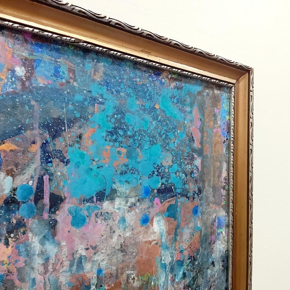 【最終価格】内野隆文　抽象画　絵画　現代アート　美術　アンティークフレーム　額縁