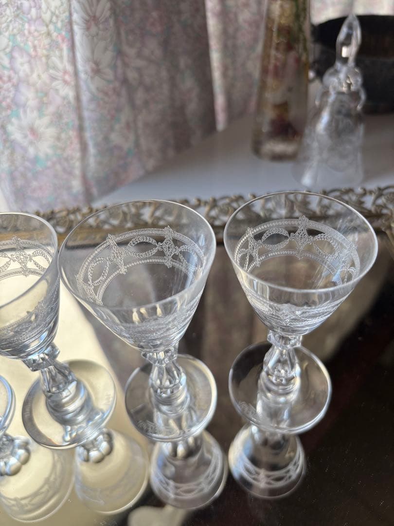 ヴァル　サンランヴェール　Val Saint Lambert エッチング　グラス