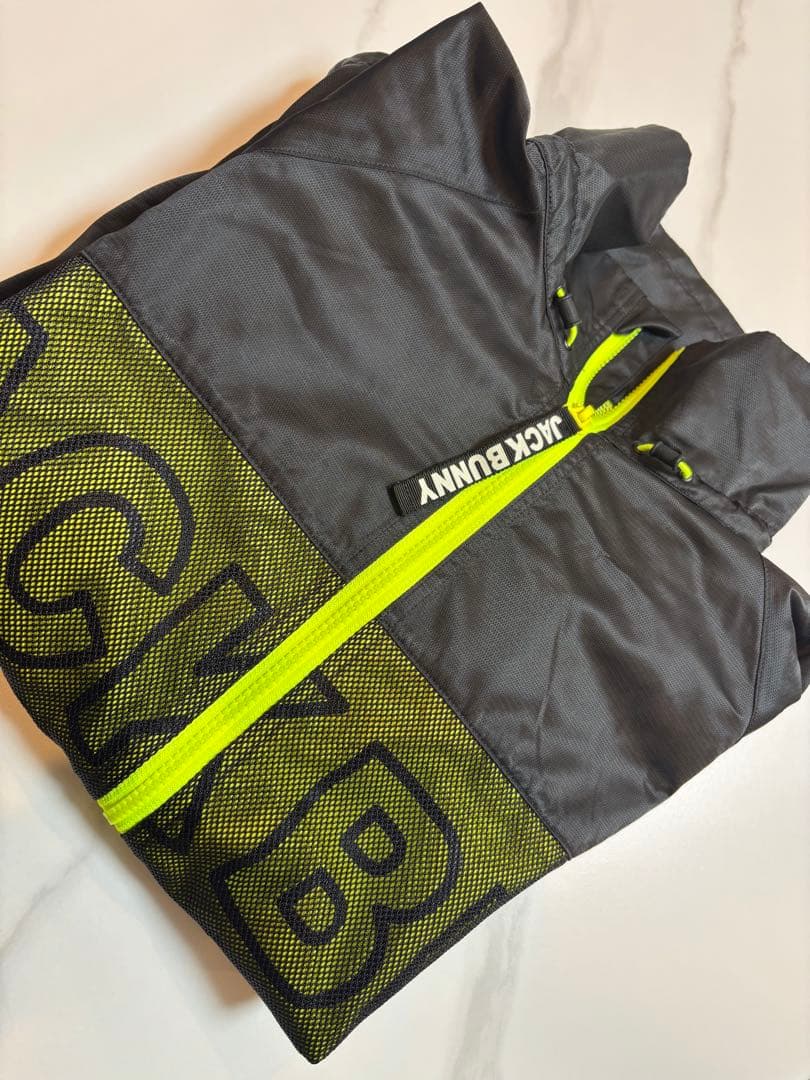 JACKBUNNY メッシュロゴジャケット グレー/イエロー