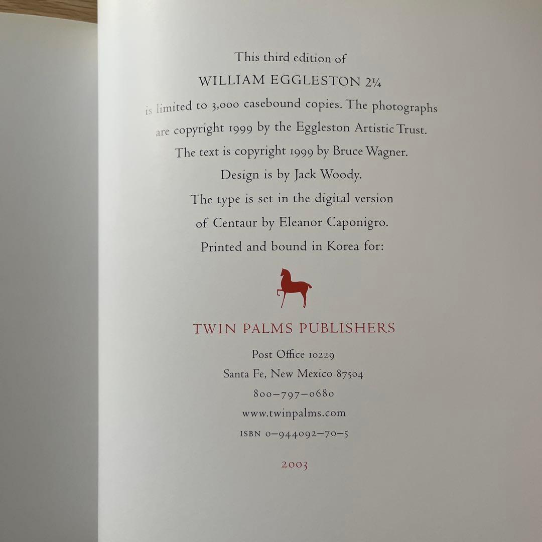 値下げしました　2 1/4 ウィリアム・エグルストン