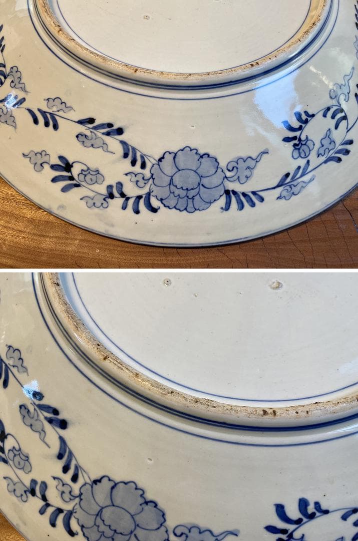 【瓷】　★ 瓷器 青花五彩龍鳳紋賞盤 ★　明治期　鳳凰 行龍 手描文様　明清磁器