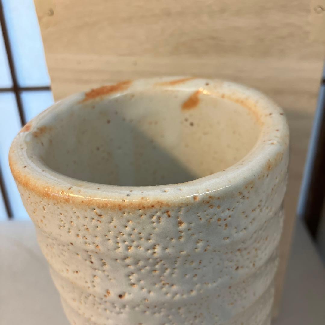 骨董　華道道具　花入　志野焼　筒花入　N737SH