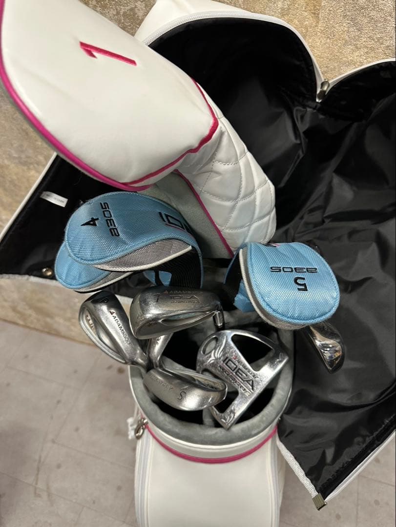 TIGORA ティゴラ キャディバッグ ホワイト×ピンク クラブセット