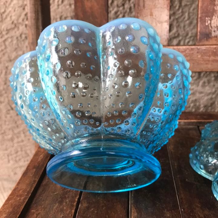 50sアメリカンアンティーク フェントン社FentonブルーオパールセントUSA