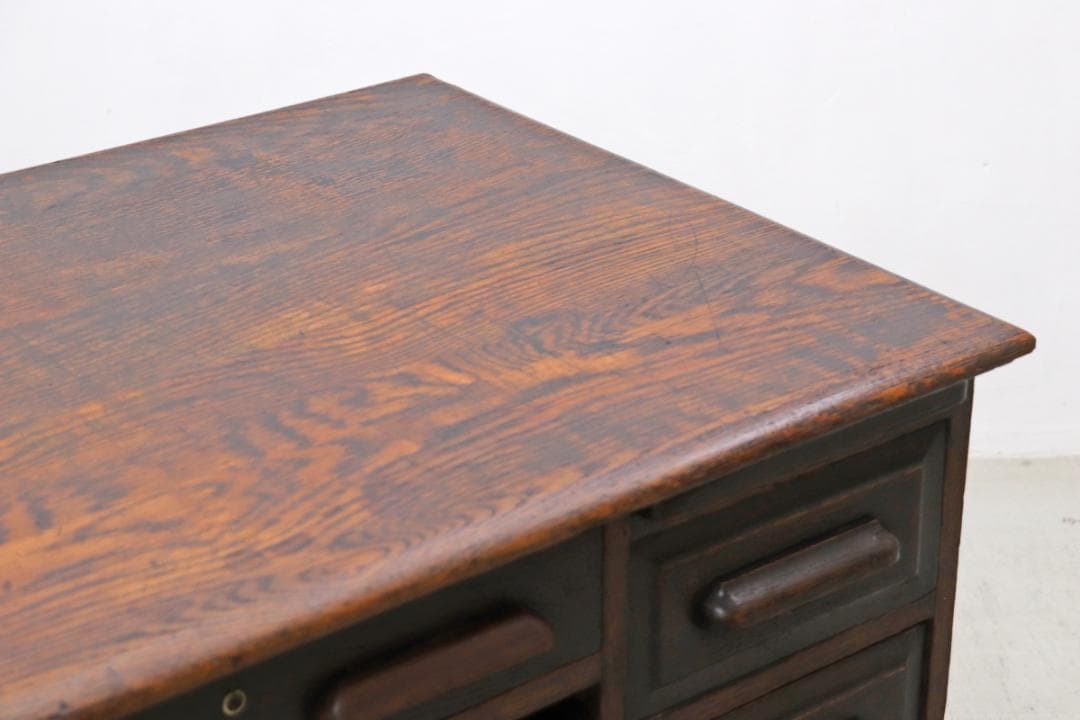 英国 イギリス オーク材 ヴィンテージ 片袖デスク 引き出し 机 書斎 学習