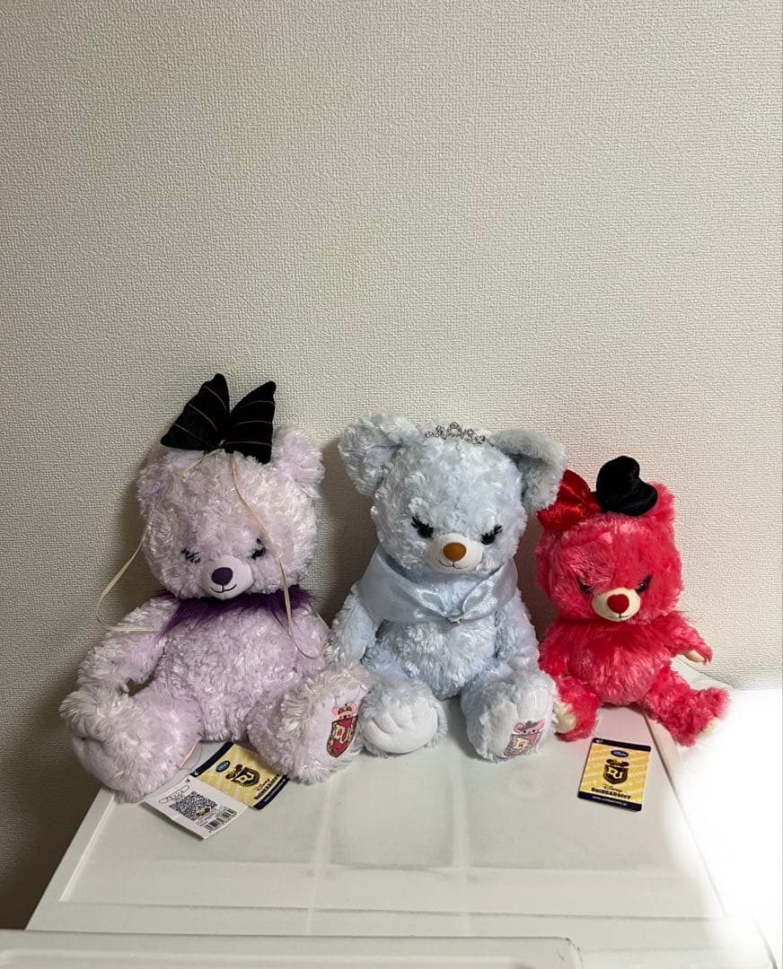 ユニベアシティのぬいぐるみセット（モーブ、レッドベリー、ブルーローズ）